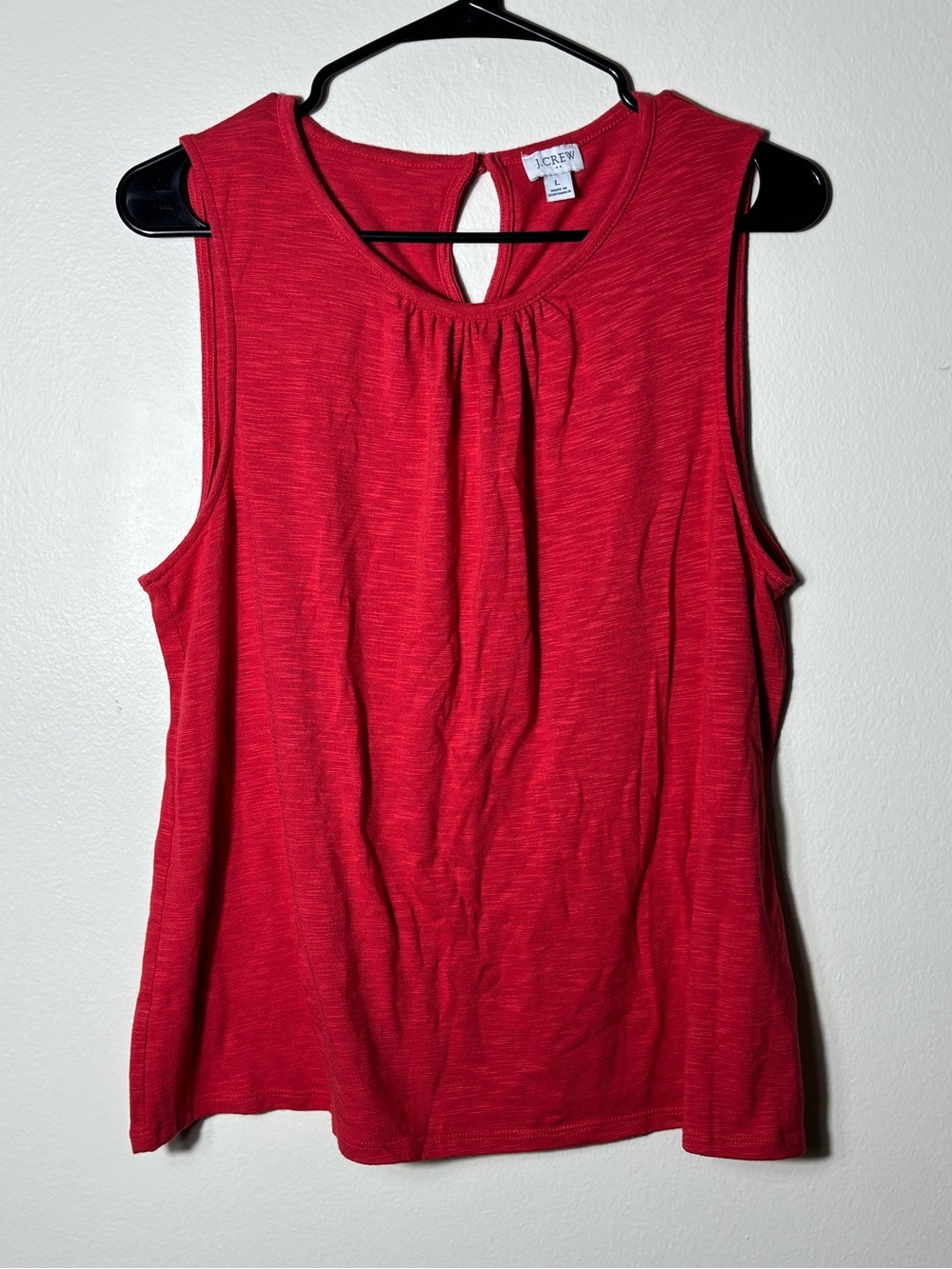 J. Crew Red Sleeveless Keyhole Tank